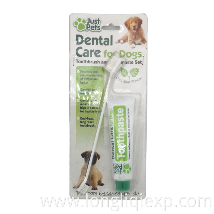 Cool Mint Flavour Dental Care for Dogs Toothbrush and Toothpaste Set